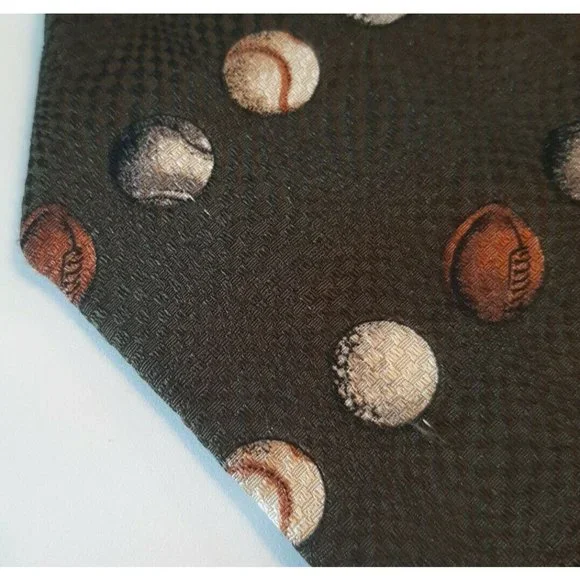 Baseball Football Golf Softball Silk Sports Tie Green Structure Made in USA READ - Picture 5 of 6